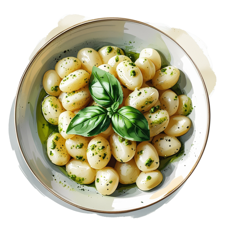 Gnocchi with basil pesto